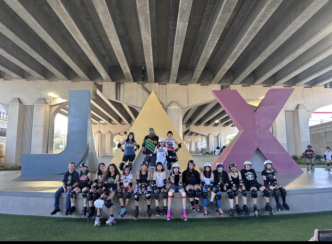 First Coast Junior Rollers skaters and coaches in Jacksonville